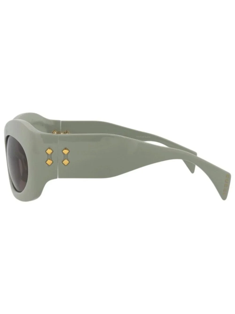 New Gucci Women's Sunglasses Shield Wrap Recycled Acetate Frame Unisex Green